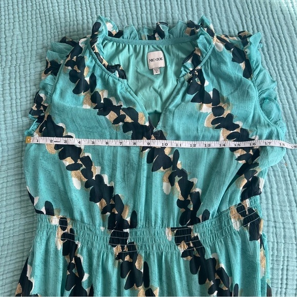 Nic+Zoe Rolling Reef Dress in Aqua Multi SZ 6 - Picture 7 of 9